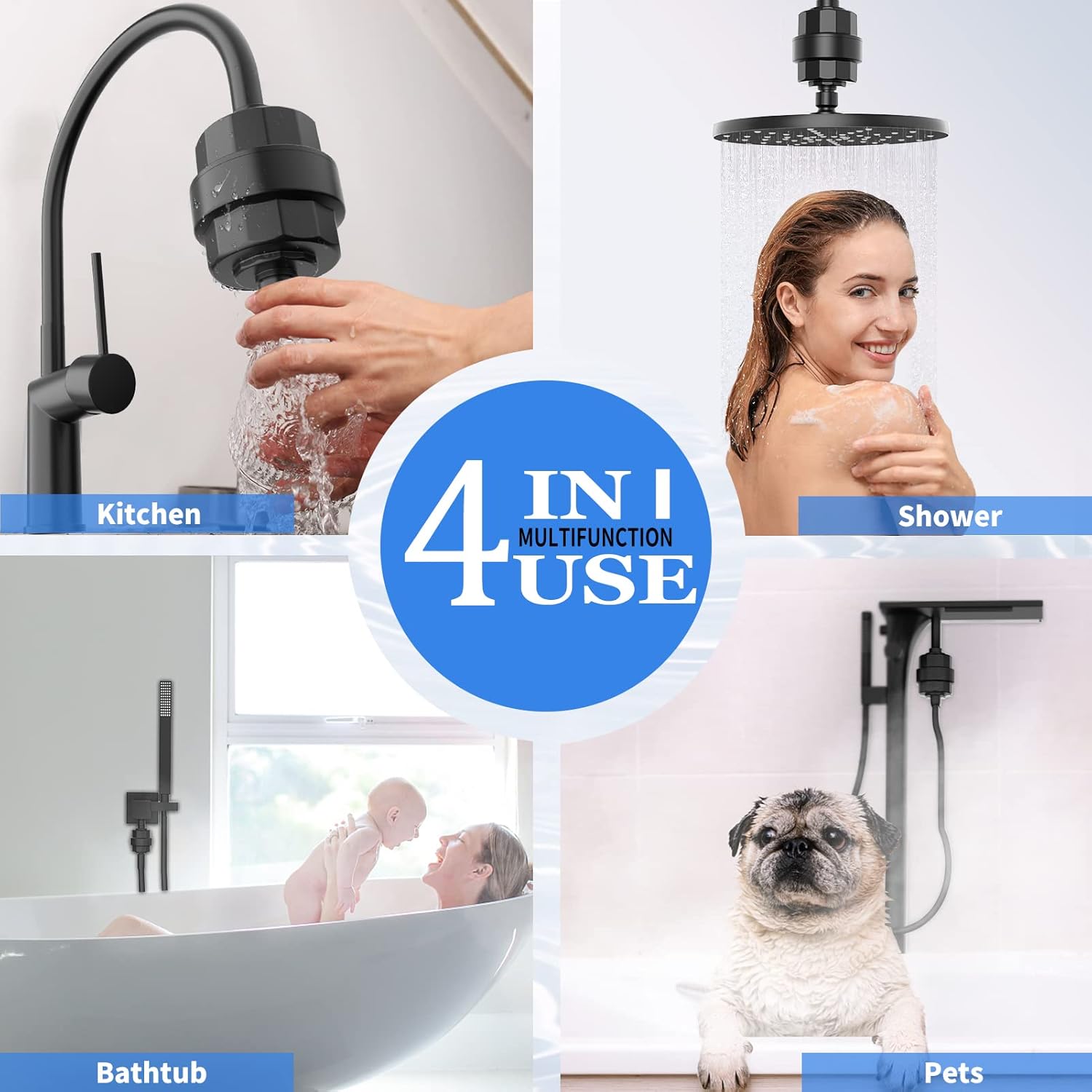Filtro de ducha de alto rendimiento  Último filtro de cabezal de ducha universal multietapa para eliminar el cloro y los metales pesados, mejora la