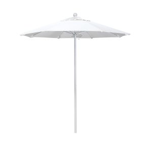 California Umbrella 7.5′ ronda de aluminiofibra de vidrio paraguas, empuje abierto, poste blanco, tela blanca de olefina California Umbrella 7.5′ ronda de aluminiofibra de vidrio paraguas, empuje abierto, poste blanco, tela blanca de olefina