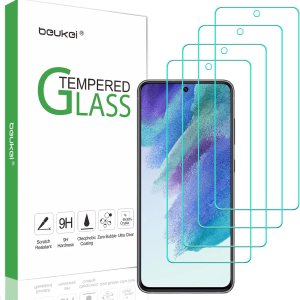 beukei (4 unidades) Compatible con Samsung Galaxy S21 FE 5G Galaxy S21 FE (solo modelo FE), protector de pantalla de vidrio templado, sensible al beukei (4 unidades) Compatible con Samsung Galaxy S21 FE 5G Galaxy S21 FE (solo modelo FE), protector de pantalla de vidrio templado, sensible al