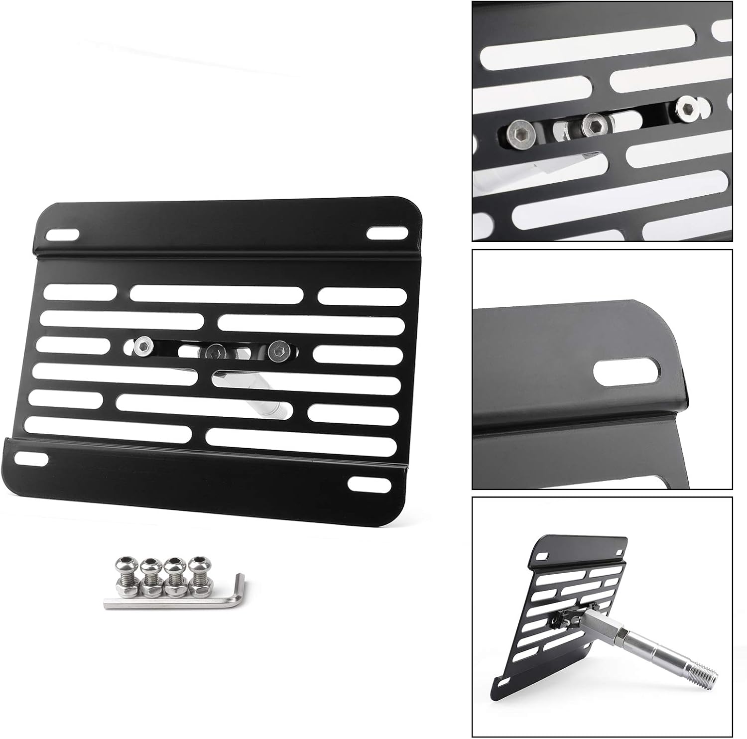 Gancho de remolque de parachoques Soporte de montaje para placa de matrícula para Mazda3 Mazda6 13-up Mazda CX-5 16-up MX-5 Miata Negro