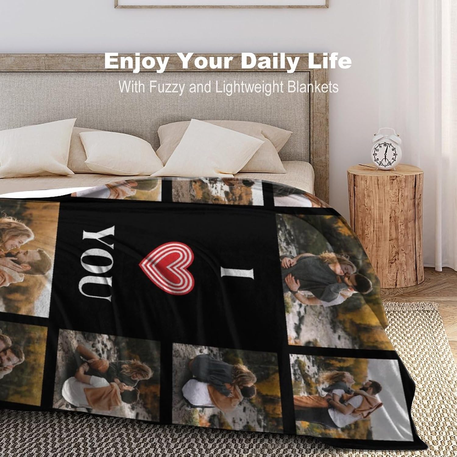 Regalos para parejas, manta de fotos personalizada para novia, novio, marido, esposa, mantas personalizadas con imágenes para Navidad, aniversario,