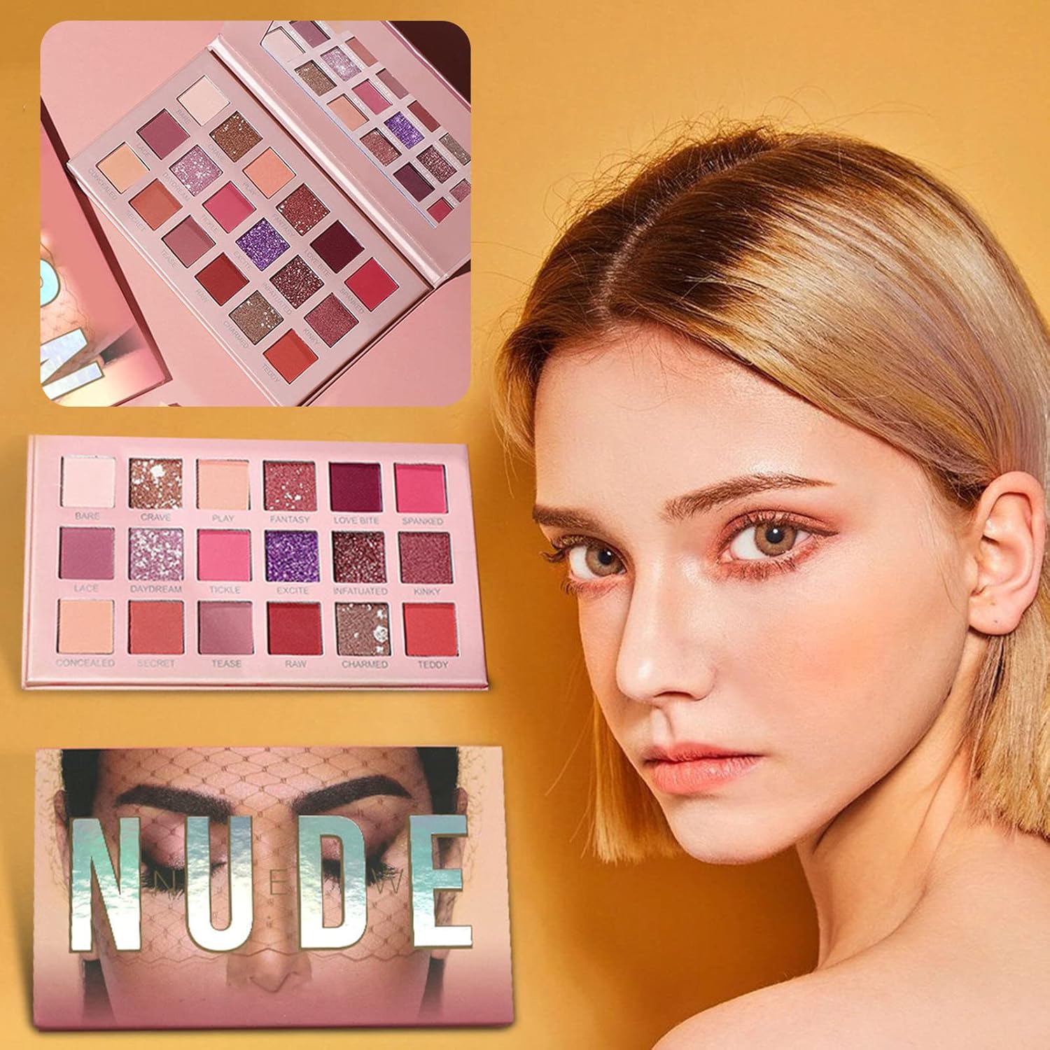 Puntadas Maquillaje Halloween 18 Color Sombra De Ojos Con Y Acabados De Larga Duración Y Tonos Terrosos M04t