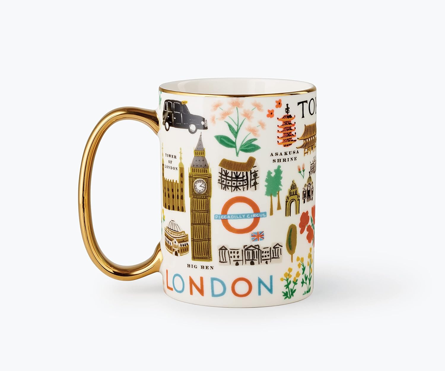 RIFLE PAPER CO. Taza Bon Voyage, para uso diario y reuniones con diseños únicos, para amigos y familiares en cualquier momento del año, entusiastas