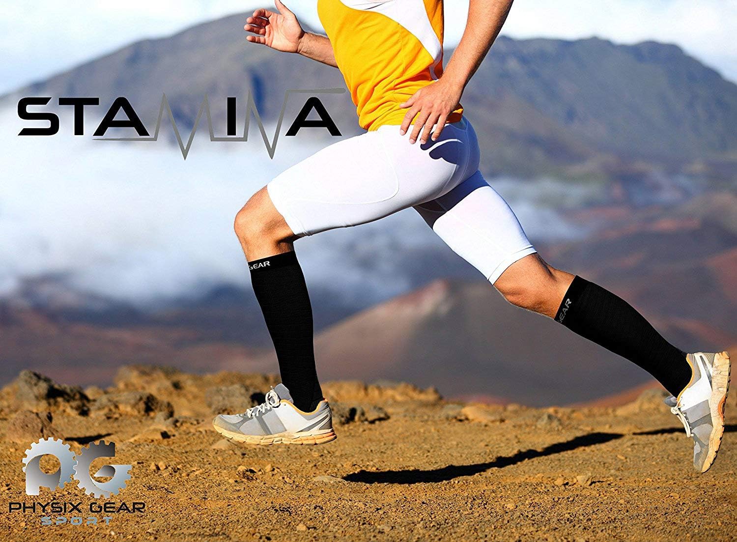 Physix Gear Sport – Calcetines de compresión para hombres y mujeres de 20 a 30 mmhg, ajuste atlético (1 par)