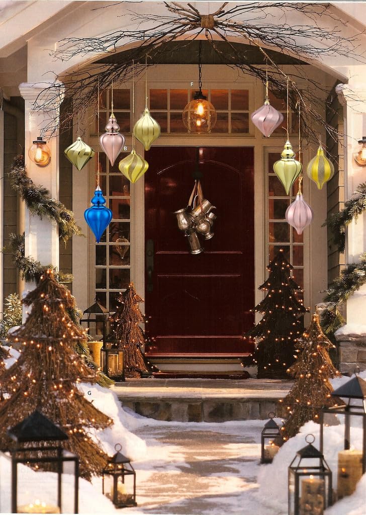 2 adornos de bolas de Navidad grandes de 6.7 pulgadas, adornos de diamantes inastillables, decoración de árbol de Navidad, adornos grandes de