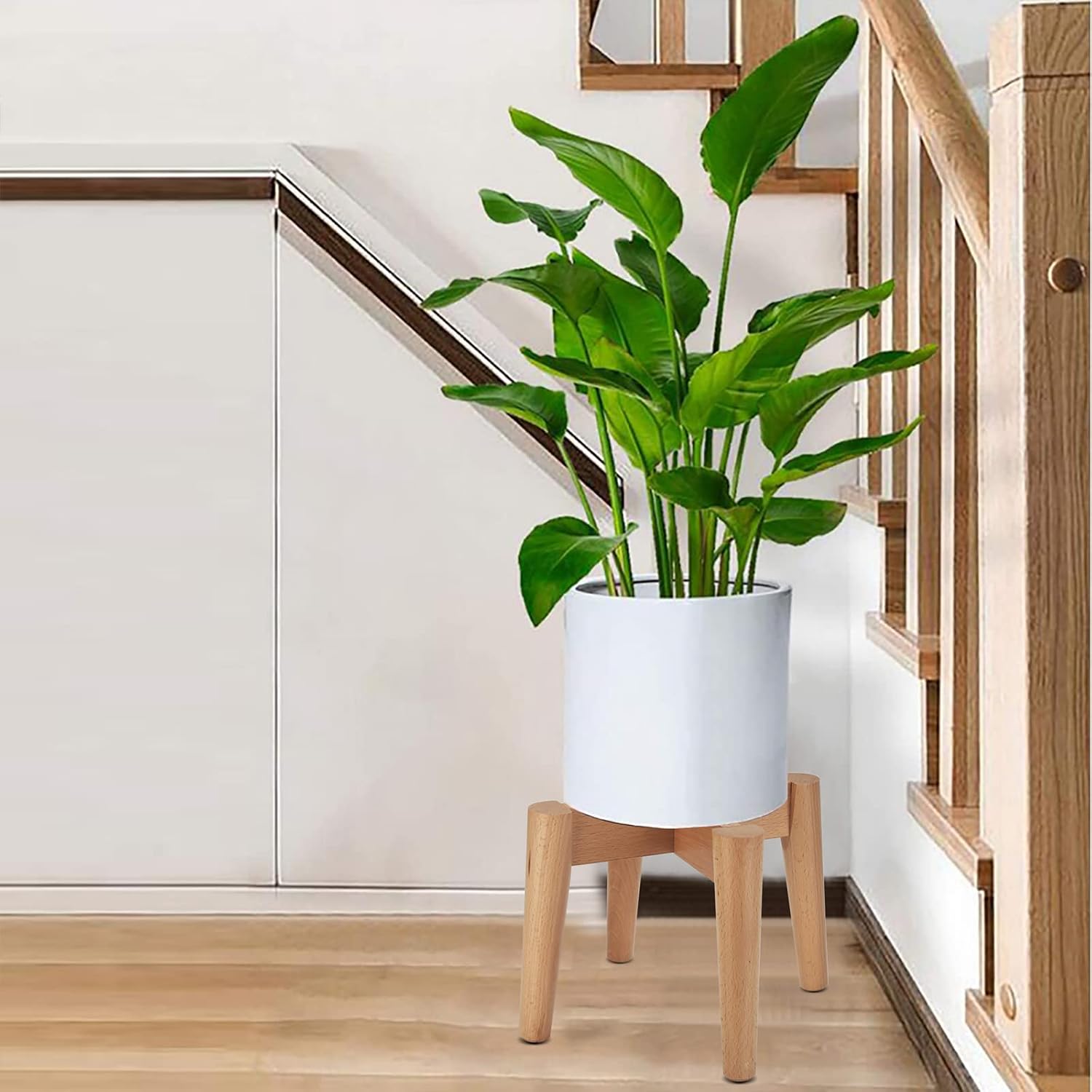 Soporte para plantas de madera, soporte para macetas, estante de exhibición de plantas moderno de mediados de siglo para macetas de 10 a 12 pulgadas
