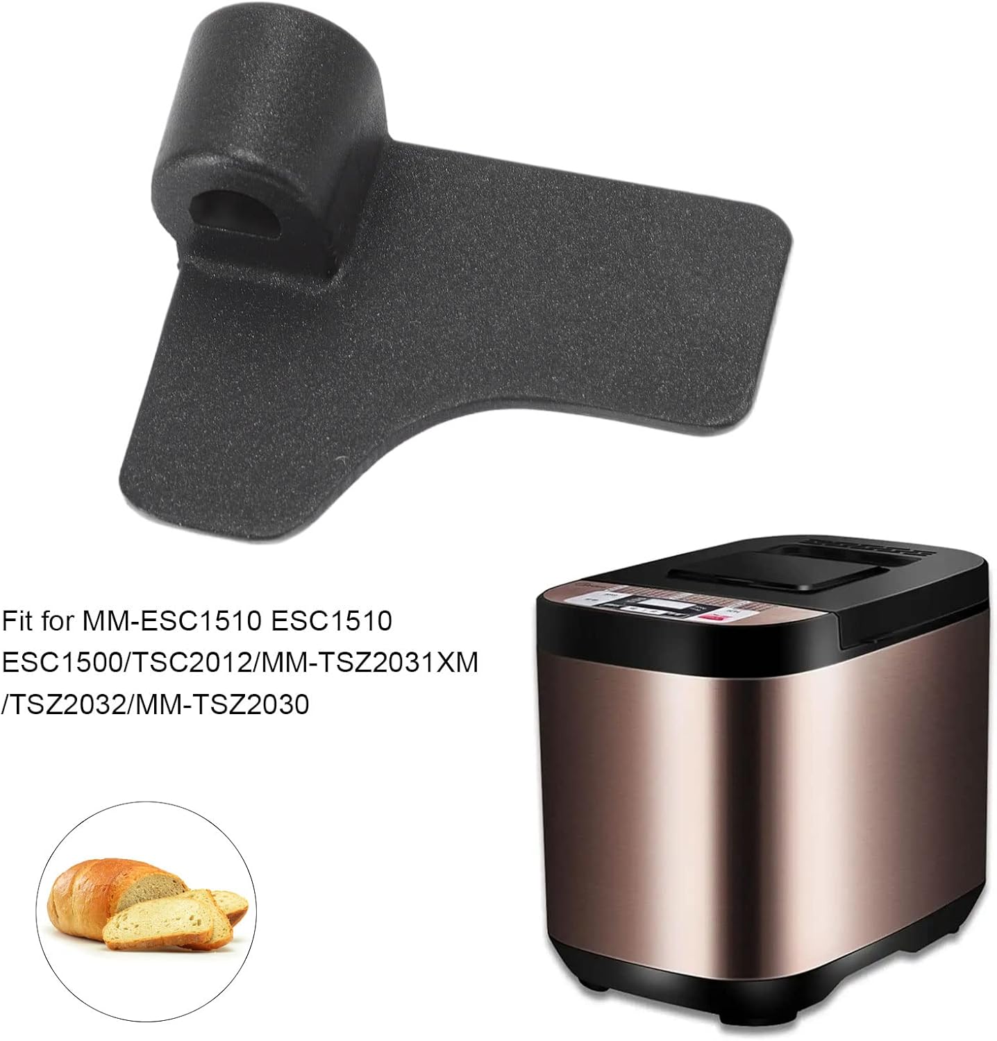 Paleta para hacer pan, hoja de amasar de acero inoxidable, piezas de repuesto para máquina de hacer pan (número 3)