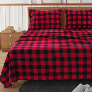 LANE LINEN Juego de sábanas de franela de 100 % algodón de lujo de 4 piezas, ligero, cepillado para mayor suavidad, cálido y acogedor, bolsillo LANE LINEN Juego de sábanas de franela de 100 % algodón de lujo de 4 piezas, ligero, cepillado para mayor suavidad, cálido y acogedor, bolsillo