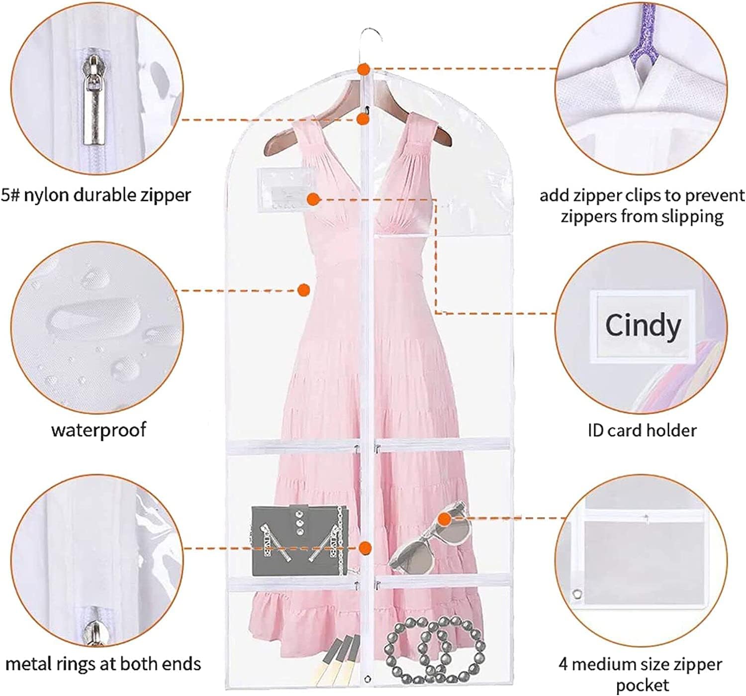 Bolsa de ropa, bolsas de ropa para colgar ropa, bolsas de ropa de baile transparentes para bailarines, bolsa de disfraces de baile, bolsa de