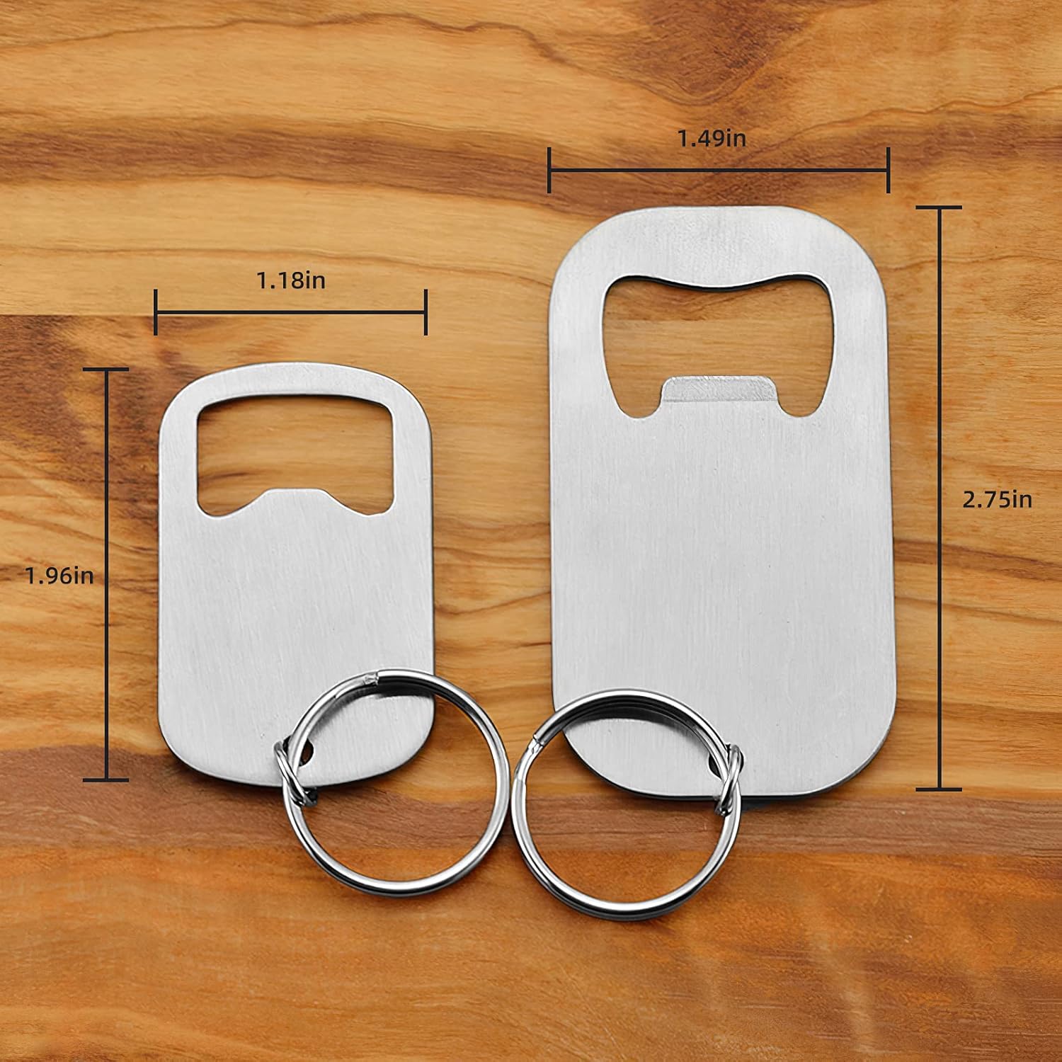 zoocm Llavero plano de acero inoxidable para abrebotellas de cerveza, resistente y duradero, 4 piezas para enviar a amigos, ligero y fácil de