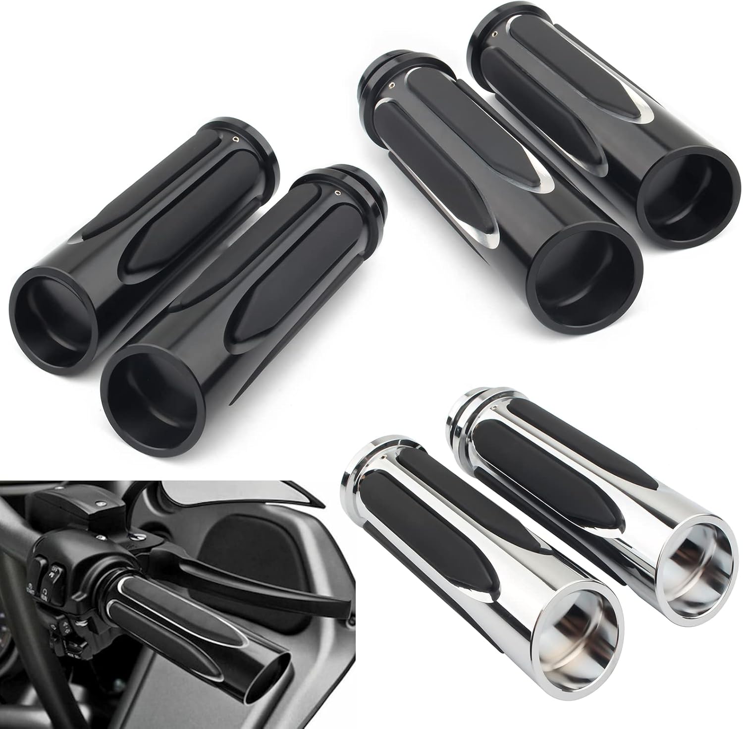 Empuñaduras electrónicas para manillar de motocicleta de 1 pulgada y 0.984 in para Harley Touring Electra Glide Street Glide Road King Road Glide