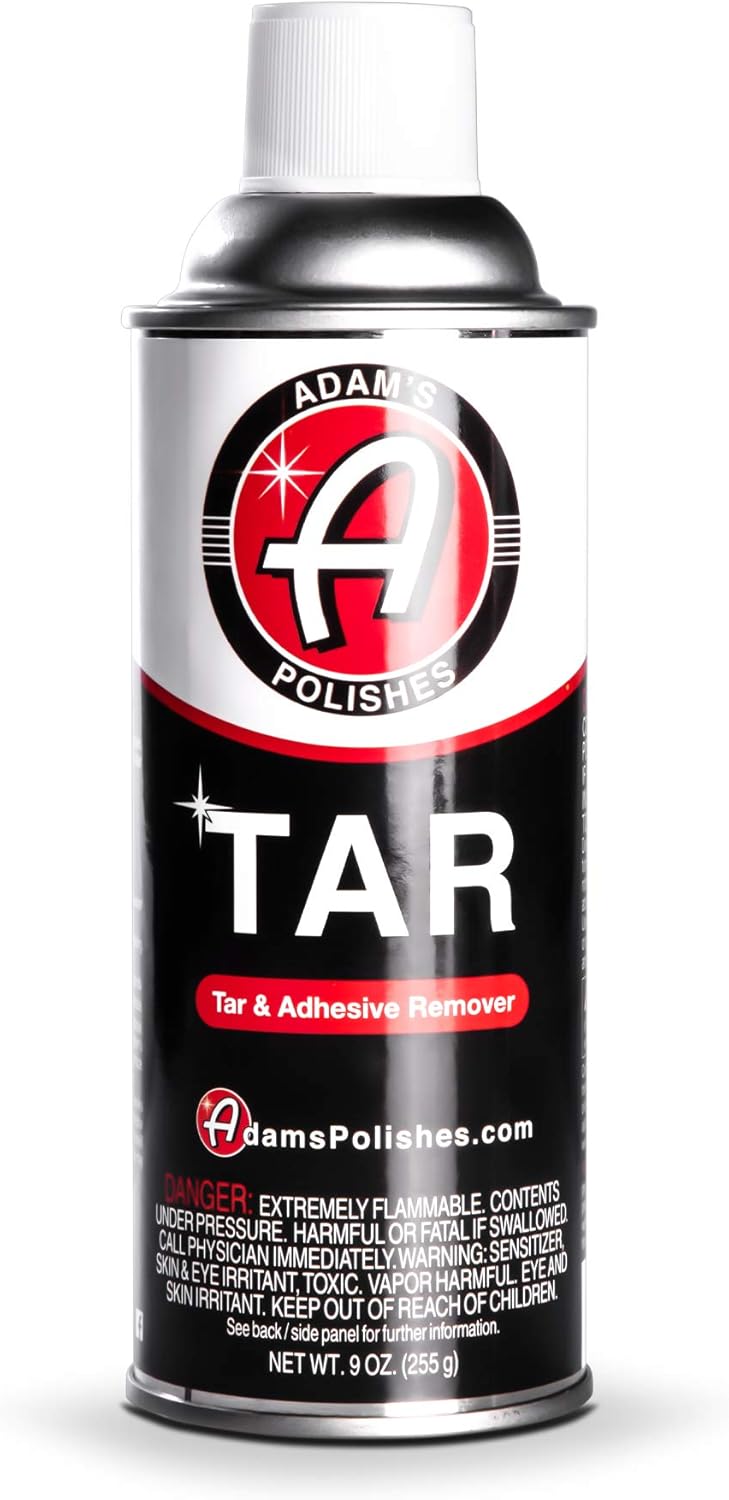 Adam’s Tar 9oz  Removedor de adhesivo y alquitrán de carretera concentrado  Elimina rayas de goma, insignias y suciedad de tu pintura, ruedas,