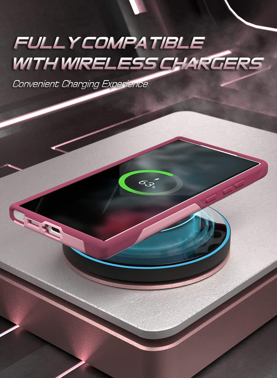 Poetic Funda de neón diseñada para Samsung Galaxy S23 Ultra 5G de 6.8 pulgadas, doble capa, resistente, resistente, ligera, delgada, a prueba de