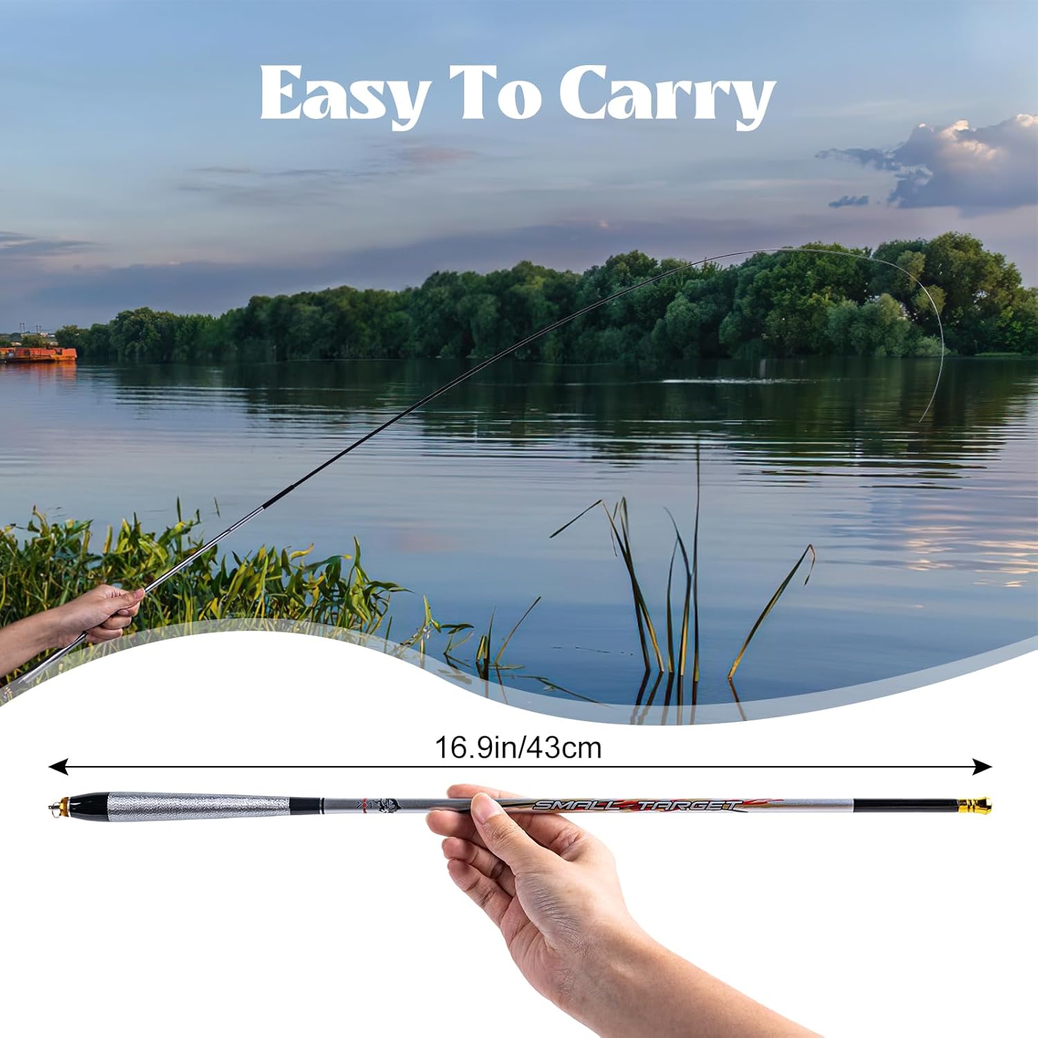 Goture 1.8m-3.6m Telescopic Fishing Rod Carbon Fiber Ultra Light Fishing Pole Portable Travel Rod Stream Carp Fishing