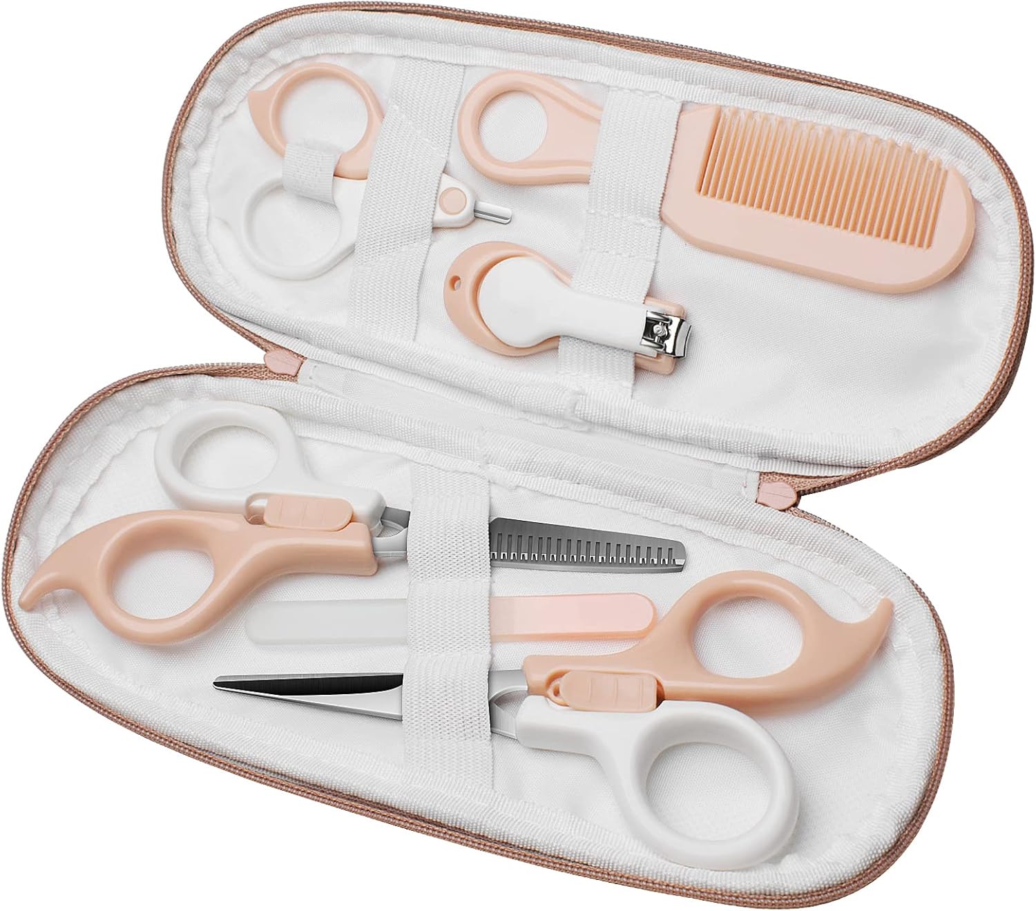 Tijeras de pelo para bebés, kit de corte de pelo y uñas, manicura y pedicura, juego de cortaúñas, lima de uñas, tijeras de adelgazamiento para