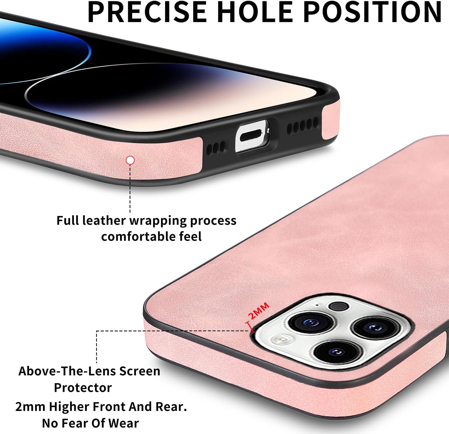Asuwish Funda de teléfono para iPhone 14 Pro de 6.1 pulgadas con protector de pantalla de vidrio templado y funda de cuero delgada y suave,