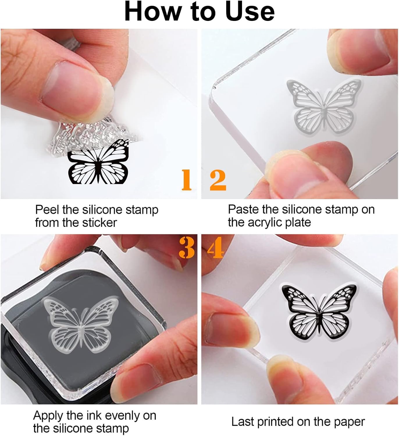 GLOBLELAND Sellos transparentes de flores de iris para manualidades, álbumes de recortes, elfos, mariposa, silicona, sellos transparentes para hacer