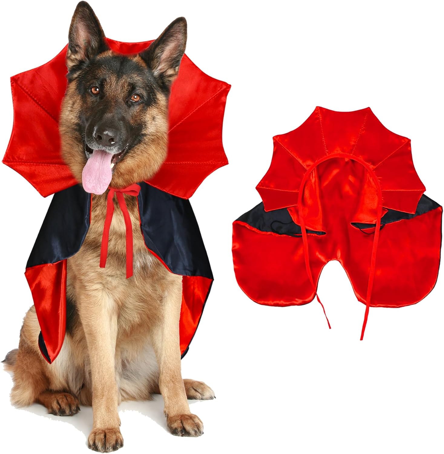 GOYOSWA Disfraz de Halloween para perro, capa de vampiro, disfraz de diablo para perro, capa de vampiro, disfraz de Halloween para perros pequeños,