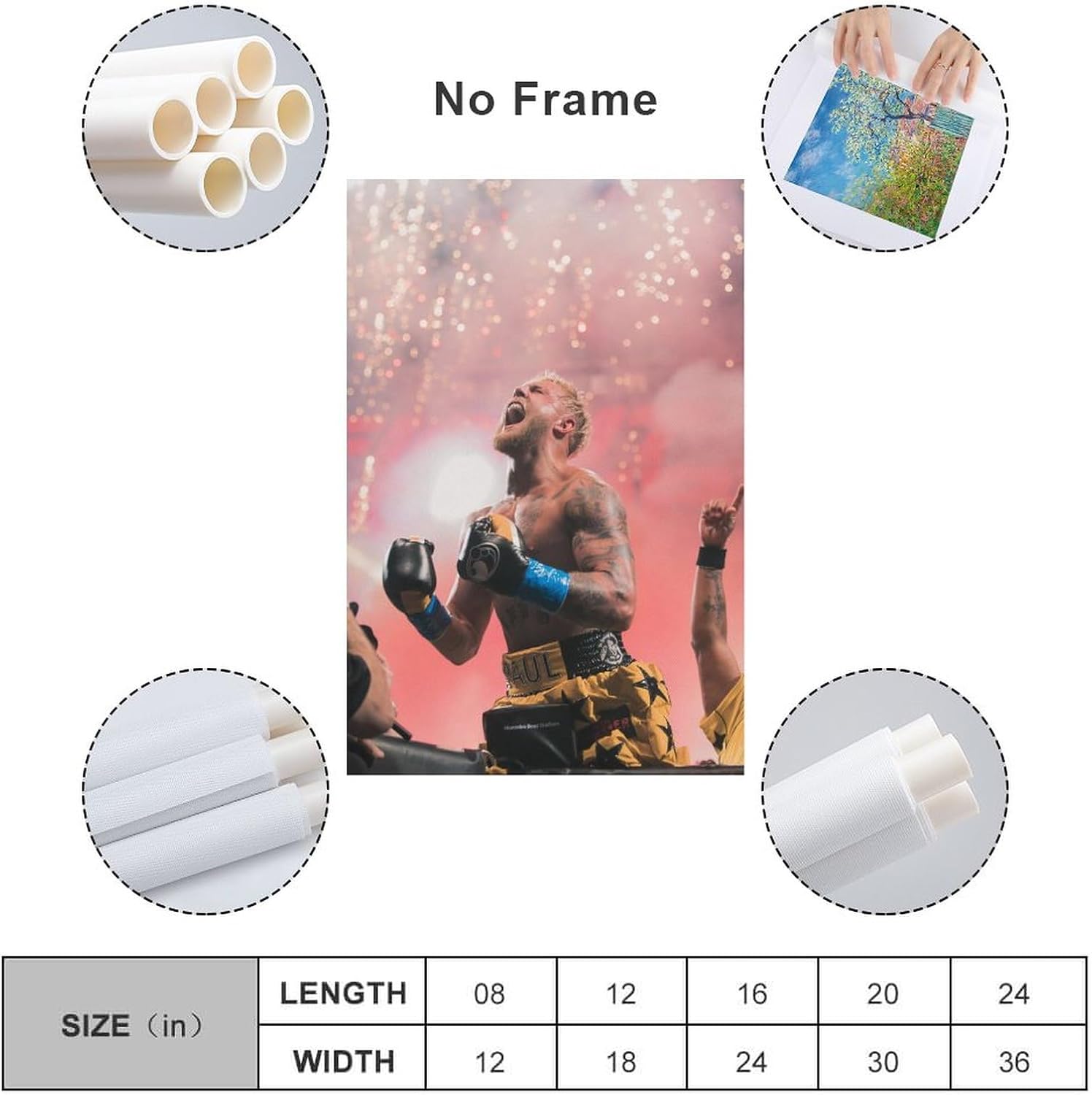 Póster motivacional de Jake Paul Sports Star Boxing, póster motivacional para gimnasio, regalo de estrellas para fanáticos, obras de arte, póster de