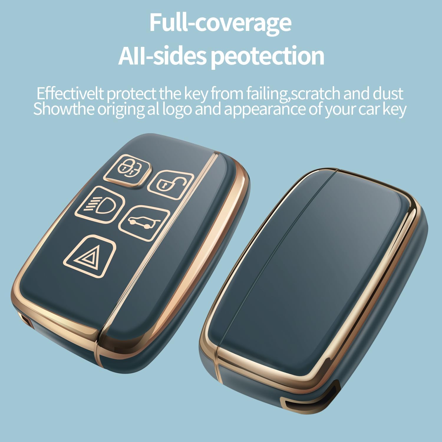 Bqepe Funda para llavero de Land Rover para Land Rover, Evoque Velar Sport Discovery Freelander2 LR4 Land Rover Sport y Jaguar XF XJ XE F-PACE Tipo