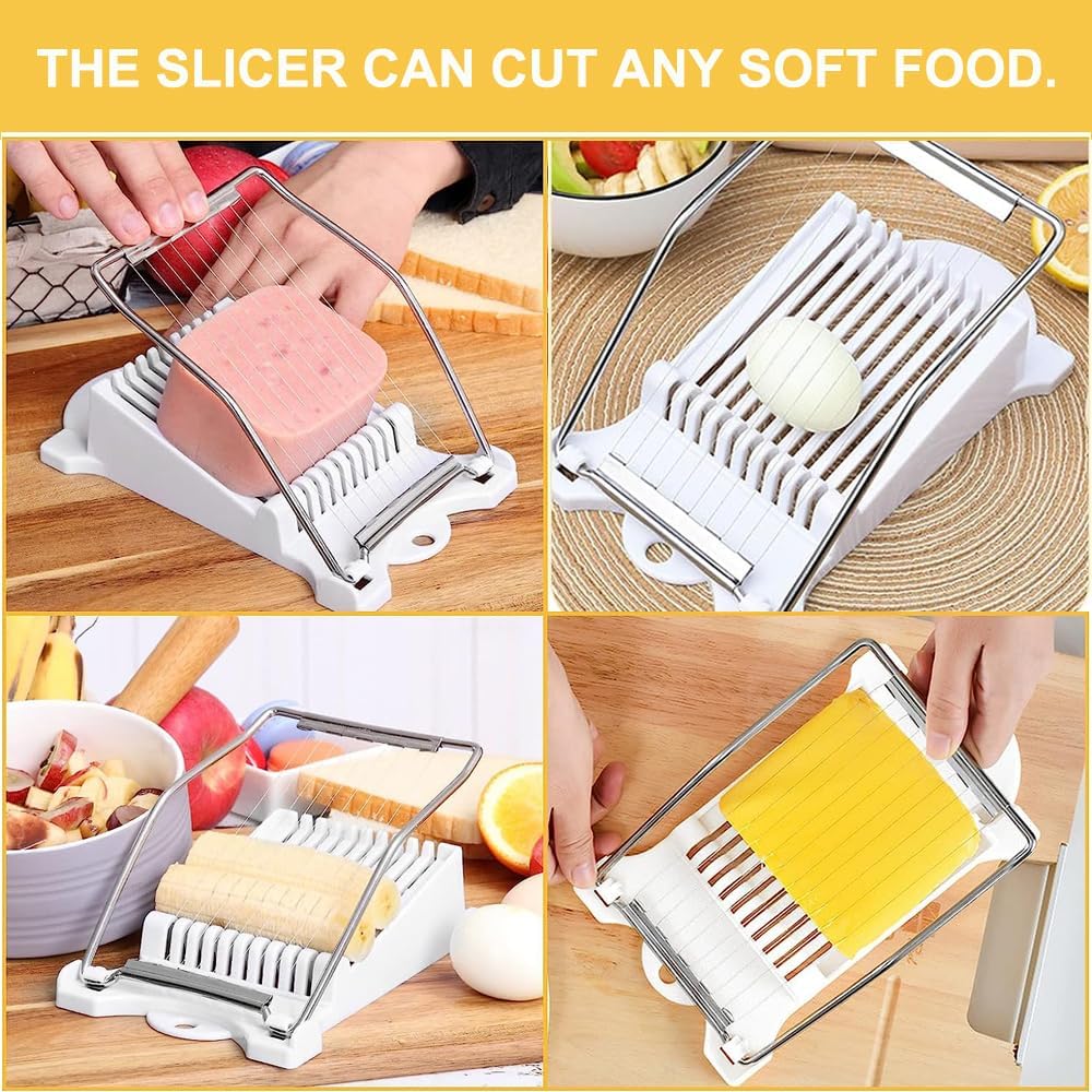 Luncheon Meat Slicer,Stainless Steel Wire Egg Slicer, Cutter for Fruit,Onions, Strawberry Avocado Mango Tomato Banana Tofu