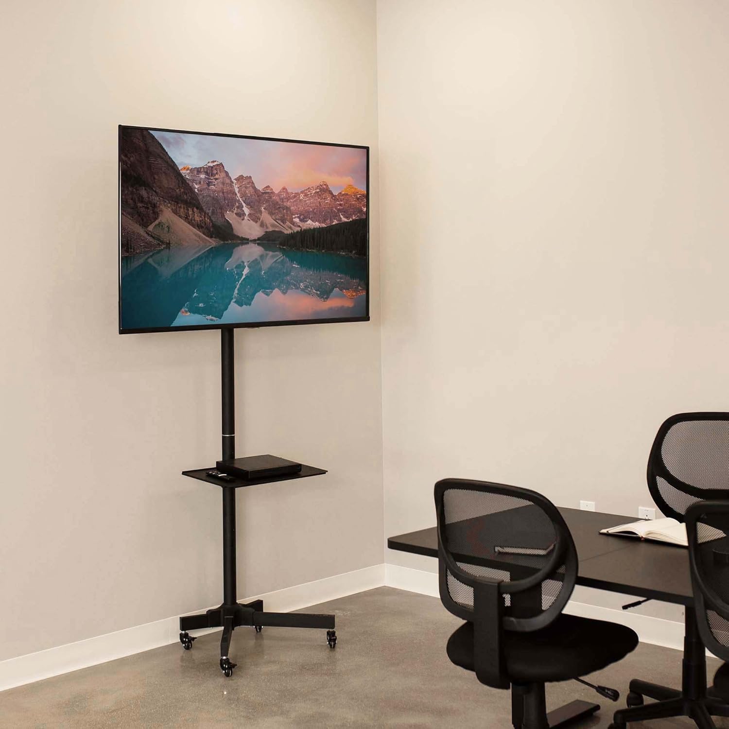VIVO Base móvil de TV para pantallas planas LCD LED Plasma panel de soporte de piso con ruedas que se bloquean para TV de 23″ a 55″