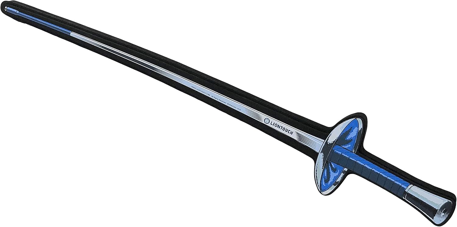 Liontouch Esgrima deportiva de aluminio, azul  Juguete de espuma para niños en diseño realista  Arma de introducción segura y divertida para