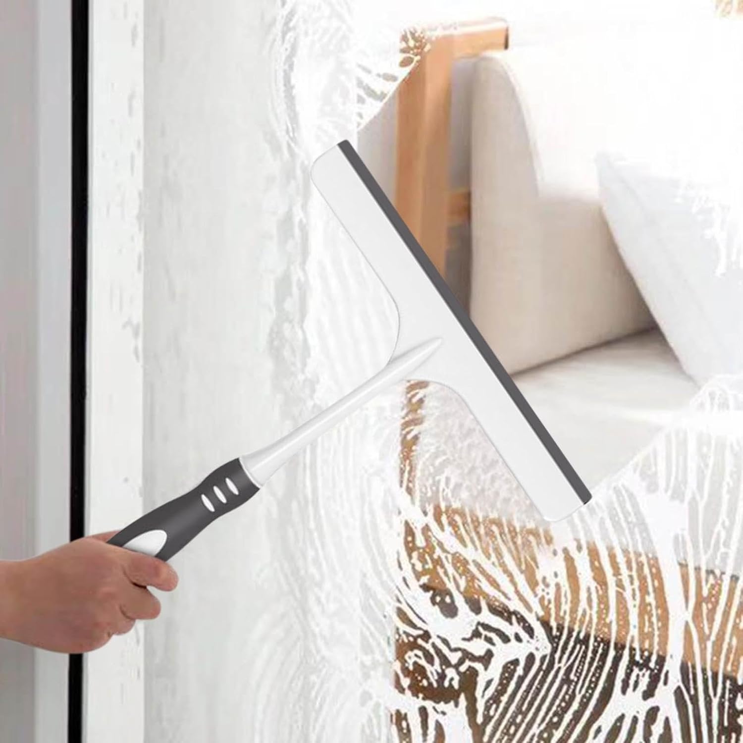 Escobilla de goma para puerta de cristal de ducha, escobilla de ducha multiusos, herramienta de limpieza de silicona para el hogar para azulejos de