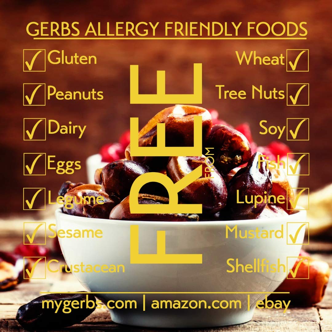Frutas secas GERBS, Top 14 libres de alergia alimentaria, sin sulfuro, sin conservantes, sin OMG, vegano