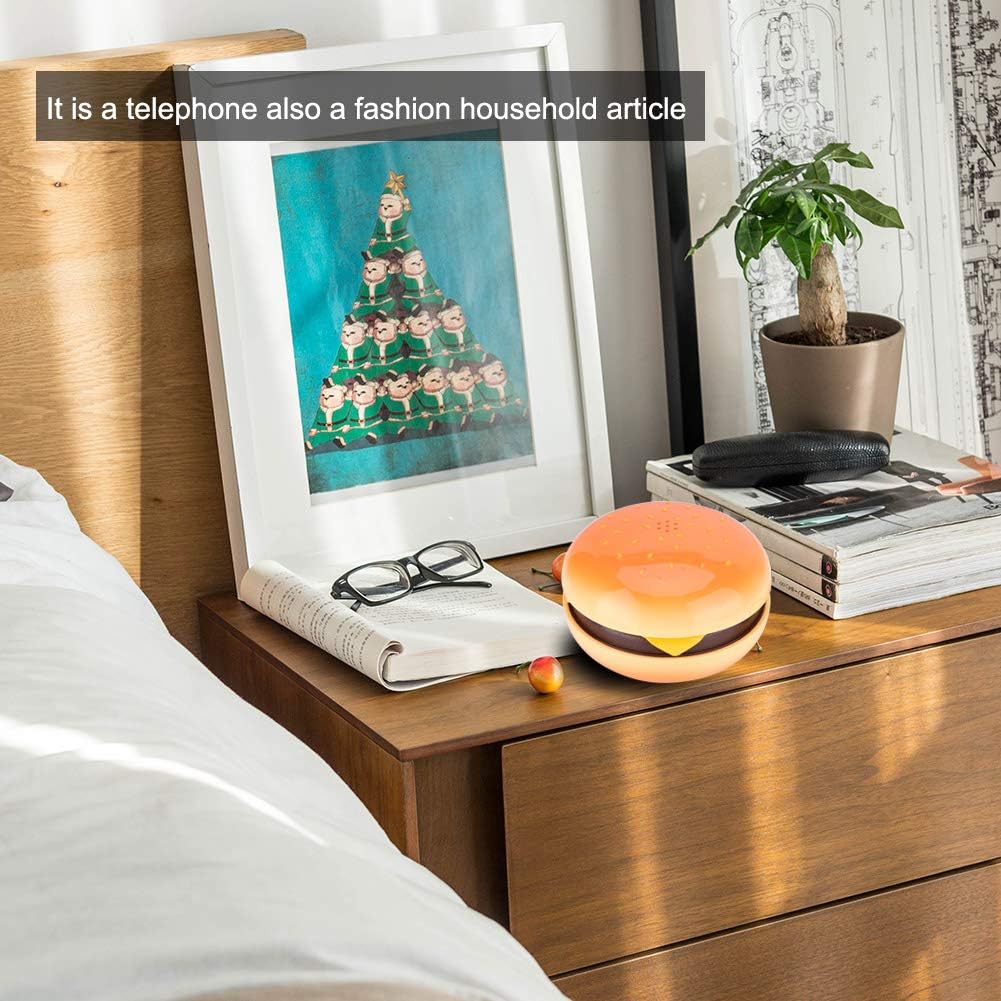 Teléfono emulacional de hamburguesas,Teléfono novedoso de línea fija con cable,Marcación de frecuencia de voz, Flash,Último número Redail
