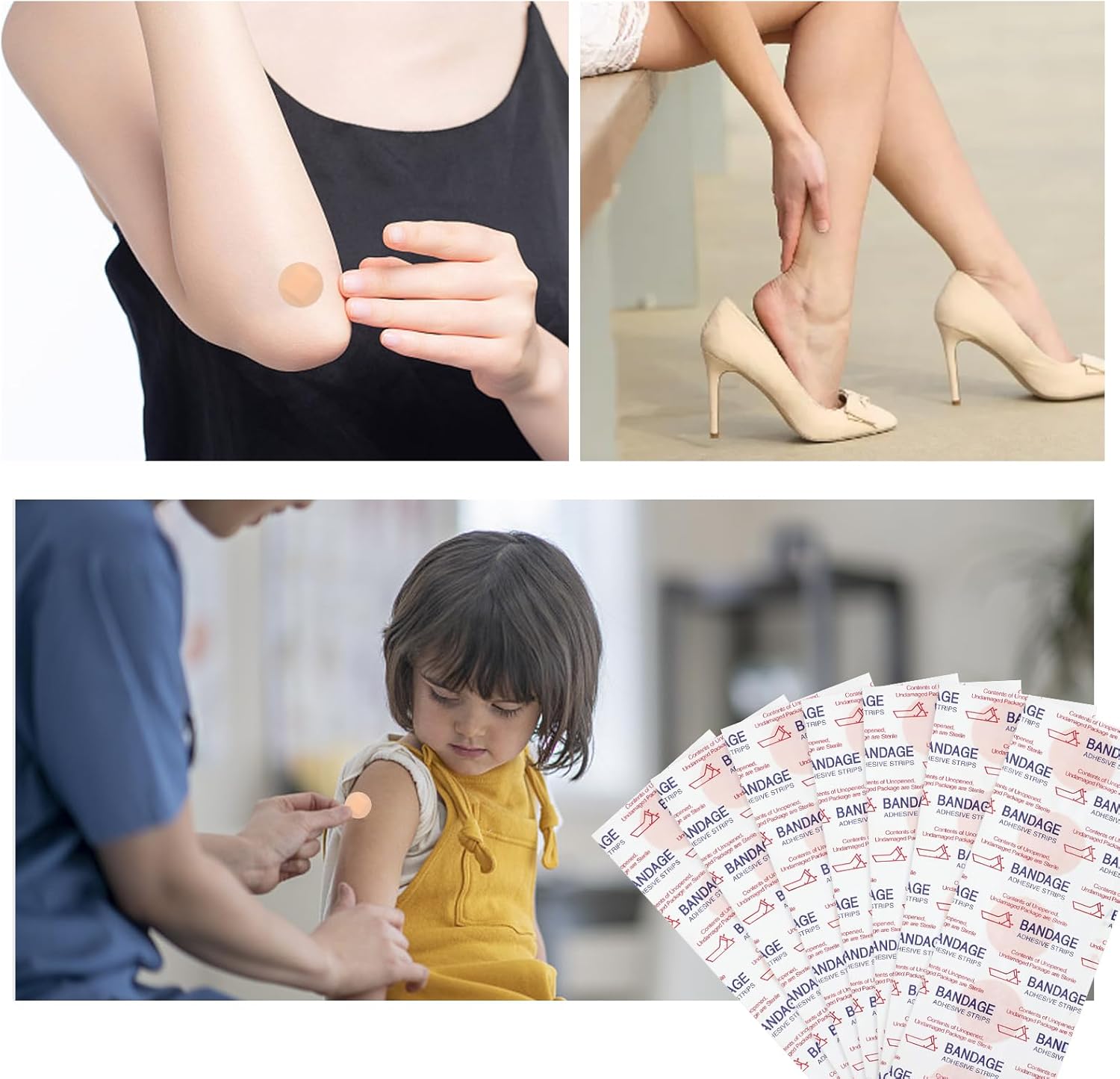 Harewu 200 vendajes redondos autoadhesivos, vendaje autoadhesivo de tela flexible para cuidado de heridas pequeñas y ocultar manchas en la piel,