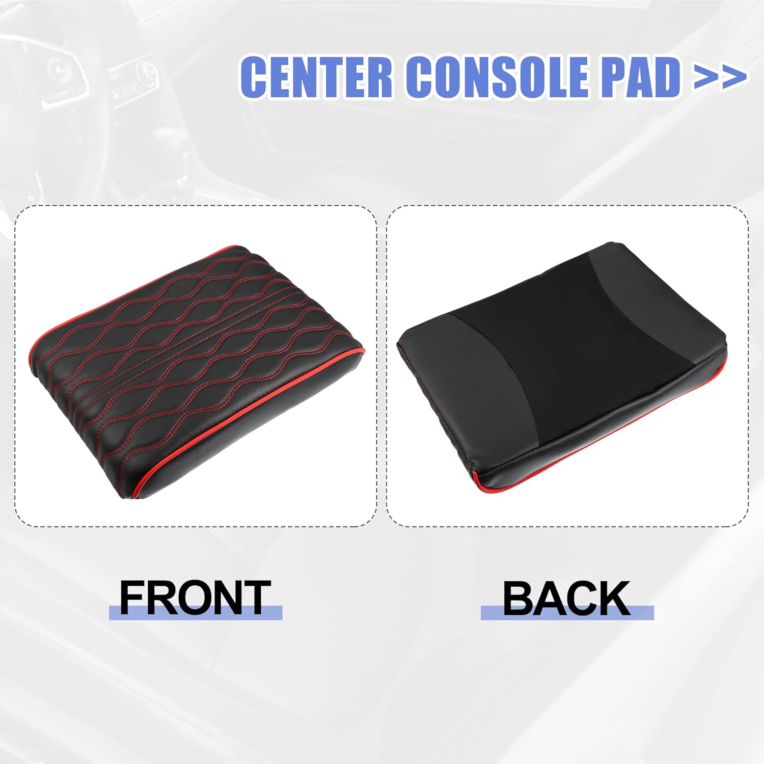 X AUTOHAUX Funda de cojín para reposabrazos de consola central, impermeable, de piel sintética, protector de cojín universal para automóvil,