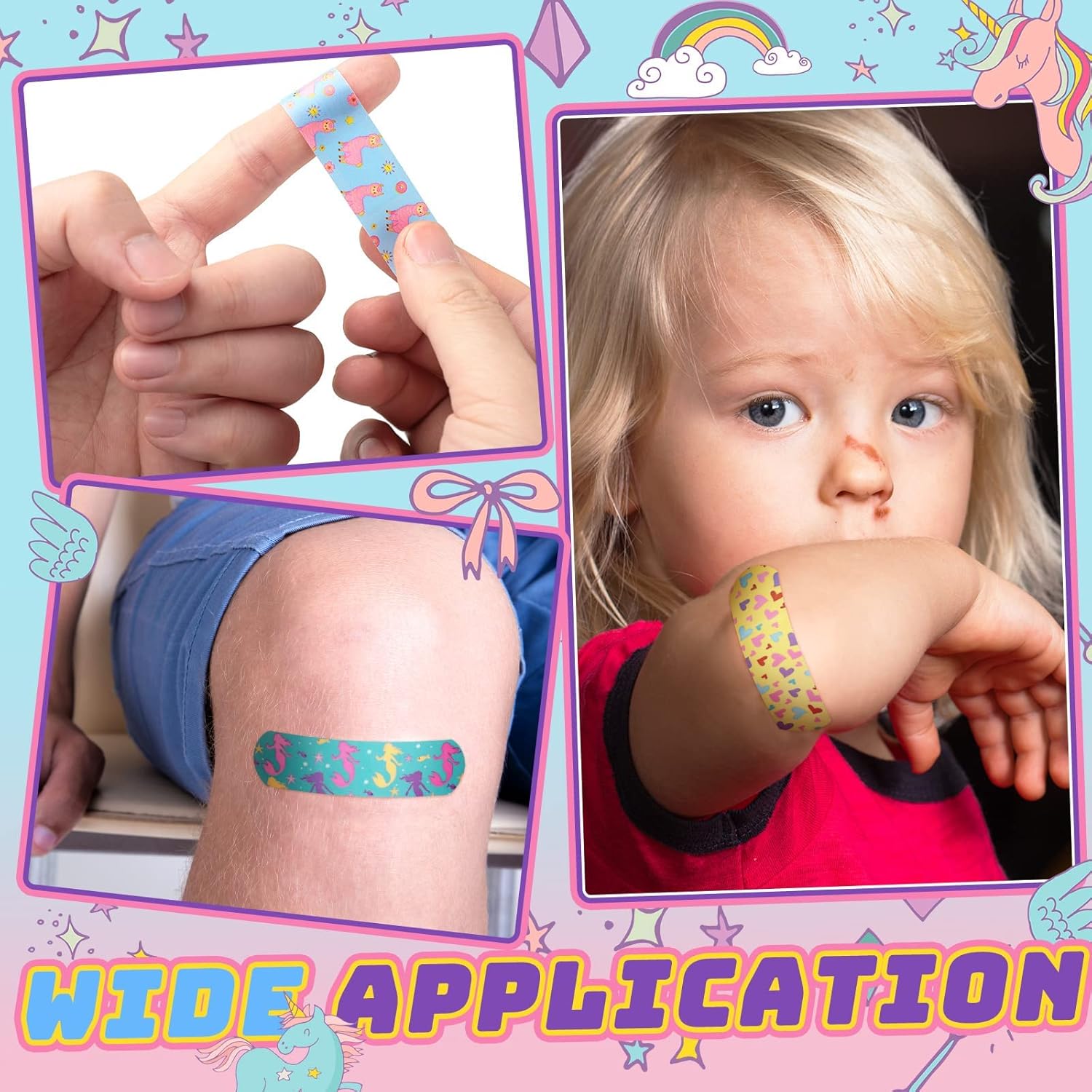 5 estilos de vendajes de dibujos animados para niños, tiras adhesivas flexibles, coloridas, impermeables, lindas vendas para niñas, cinta de