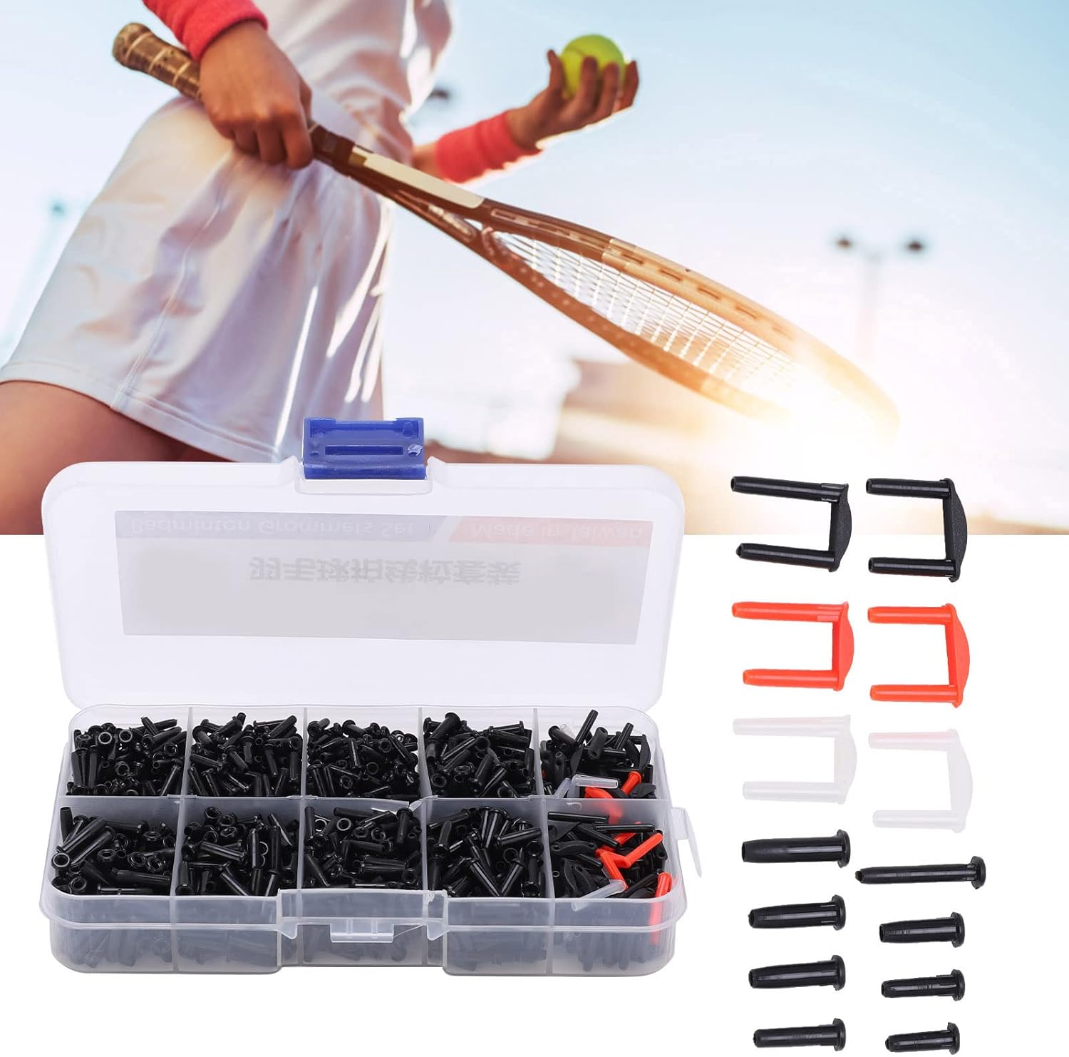 Keenso Powerti – Juego de ojales de bádminton, protector de cuerda de cubo de raqueta, herramientas de cuerda para una fácil reparación