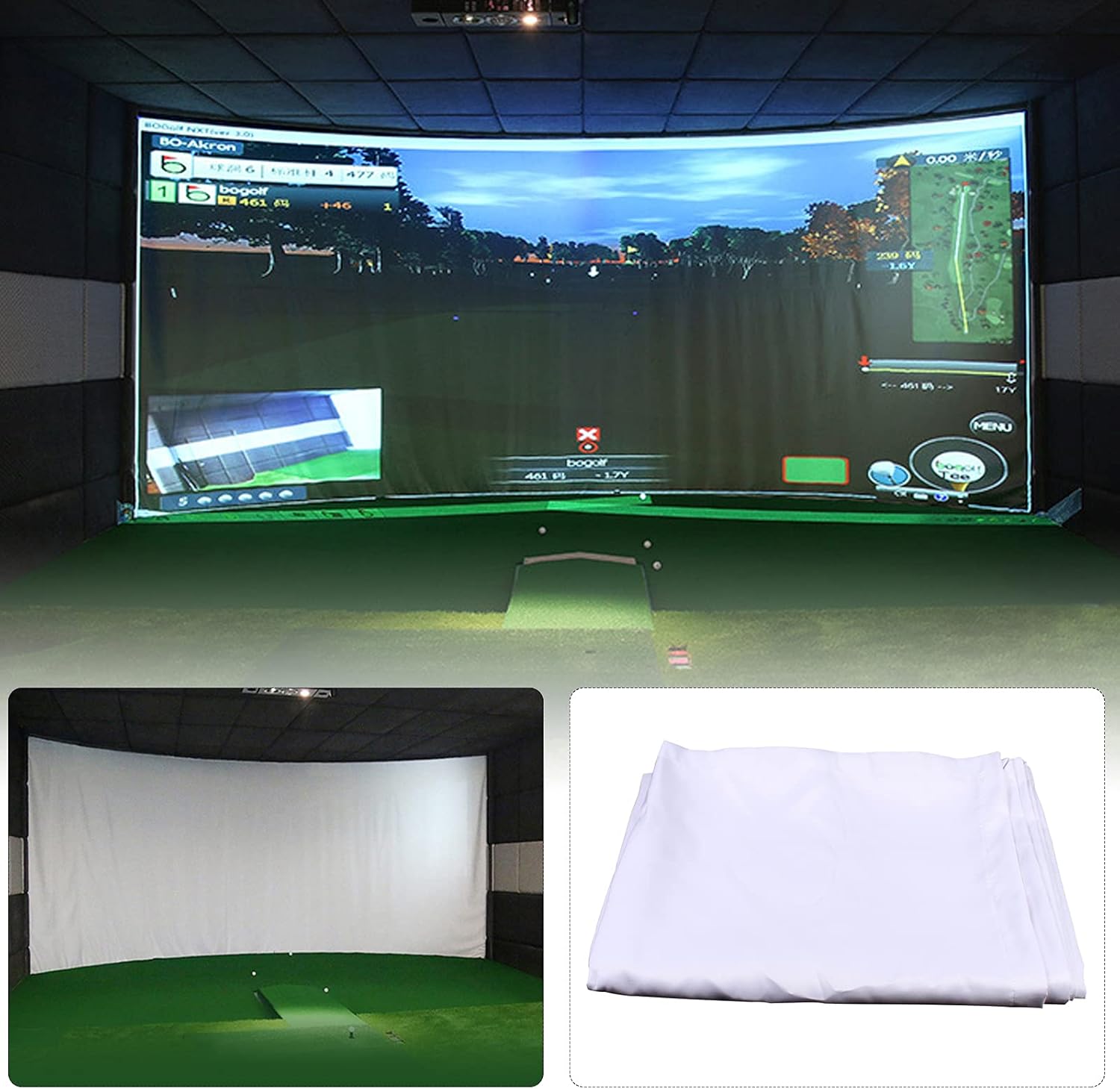 Fetcoi Simuladores de golf para el hogar, simulador de golf, pantalla de impacto para pelota de golf, simulador de entrenamiento, pantalla de