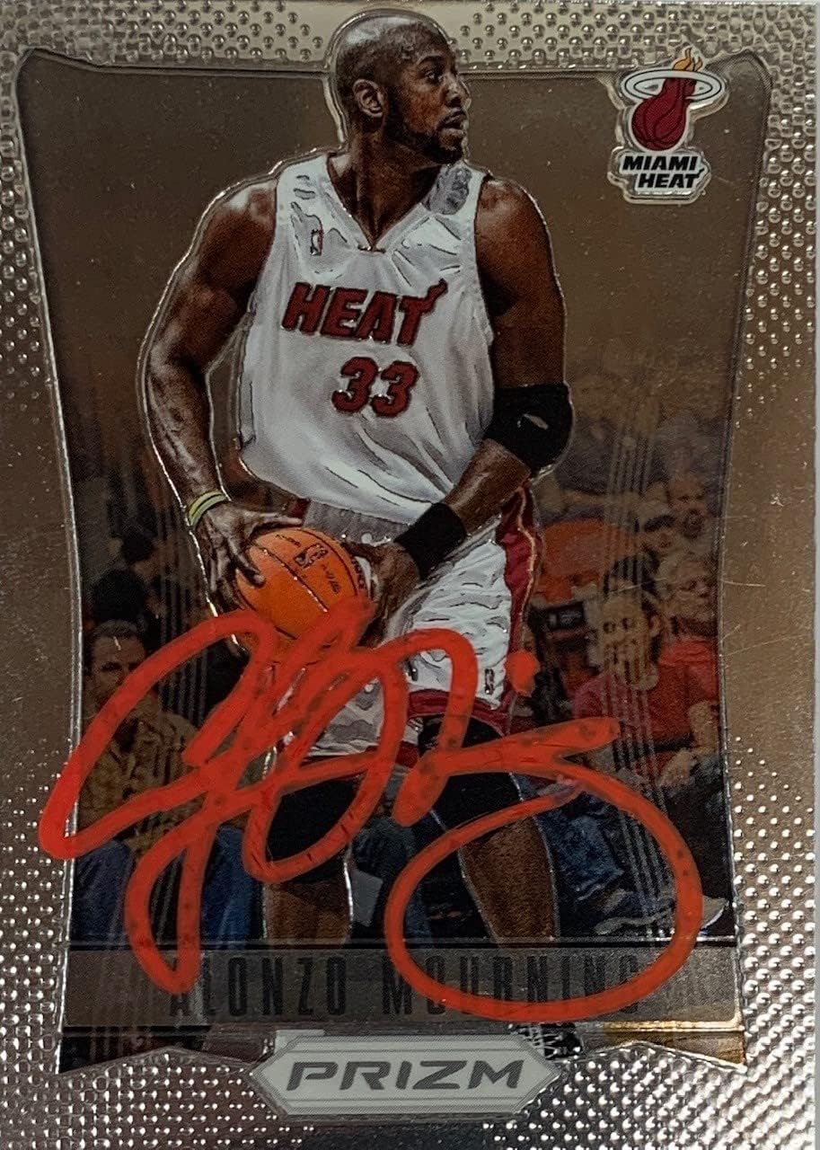 Alonzo Mourning 2012 Panini Prizm Basketball Signed Card #200 Auto JSA COA