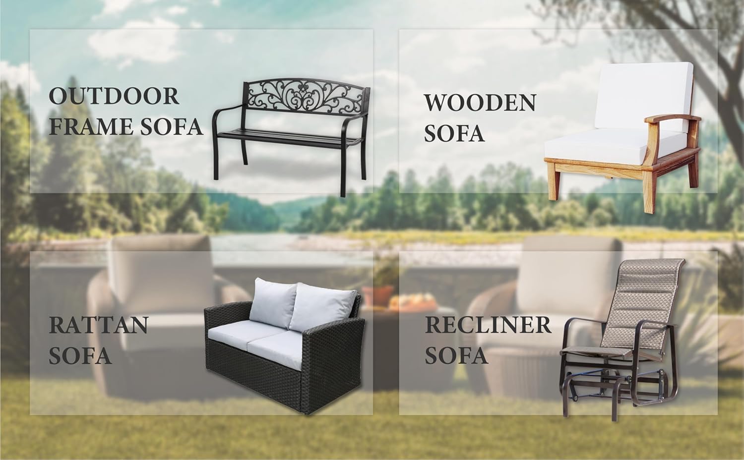 Juego de cojines de asiento profundo al aire libre impermeable, resistente a la decoloración, cojines de muebles de patio con funda extraíble Cojín