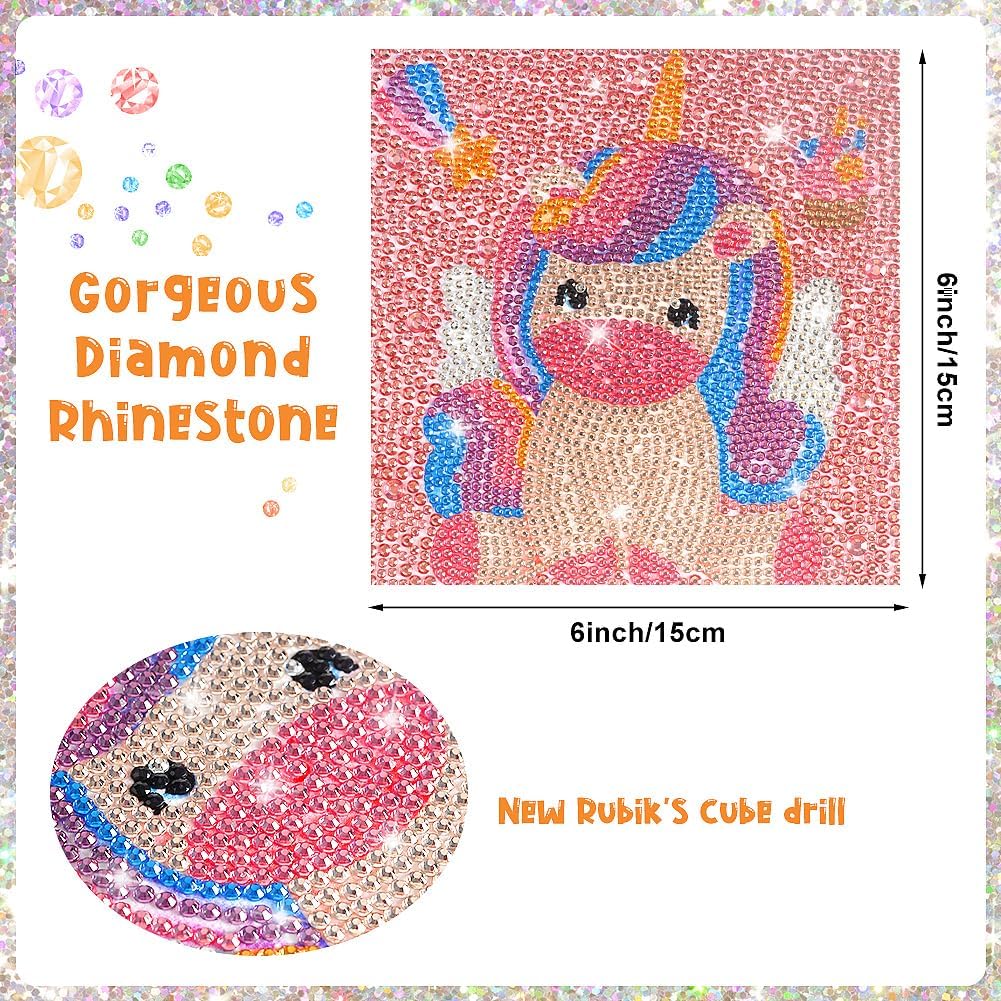 ForPeak Arte de diamantes para niños, artes y manualidades para niños de 8 a 12 años, pintura de gemas de taladro completo de mosaico por números,