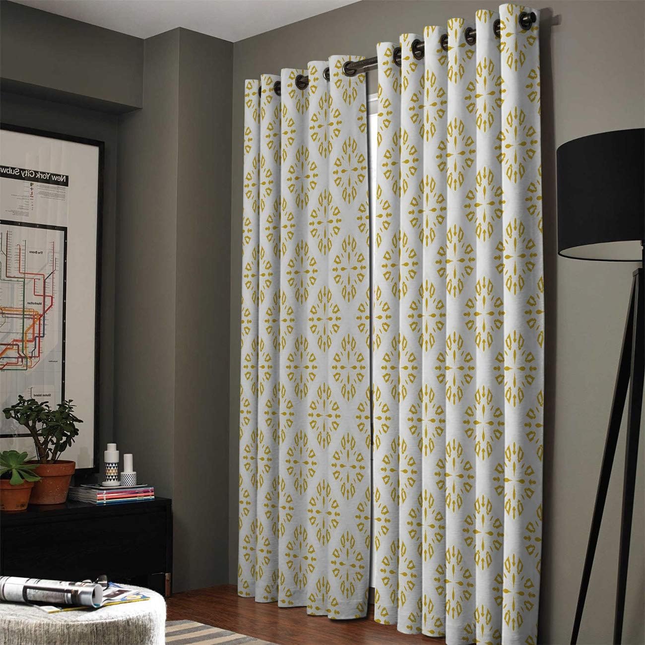 FortuneHouse Blackout Curtains Thermal Insulated Modern Solid Pattern Metal Grommet Elegant Room Drapes Window Curtain for Bedroom Living Room 40×63