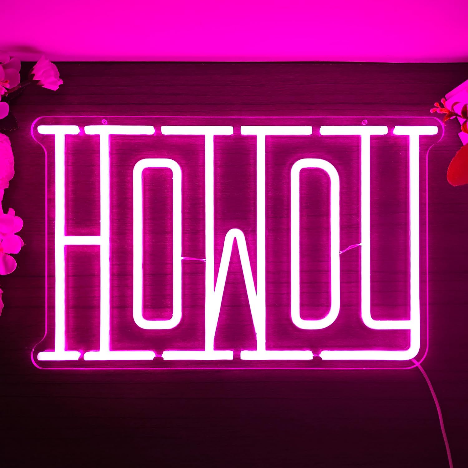 Howdy – Letrero de neón para decoración de pared, regulable, letrero LED de neón para dormitorio, letrero de neón para fiesta de cumpleaños, hogar,