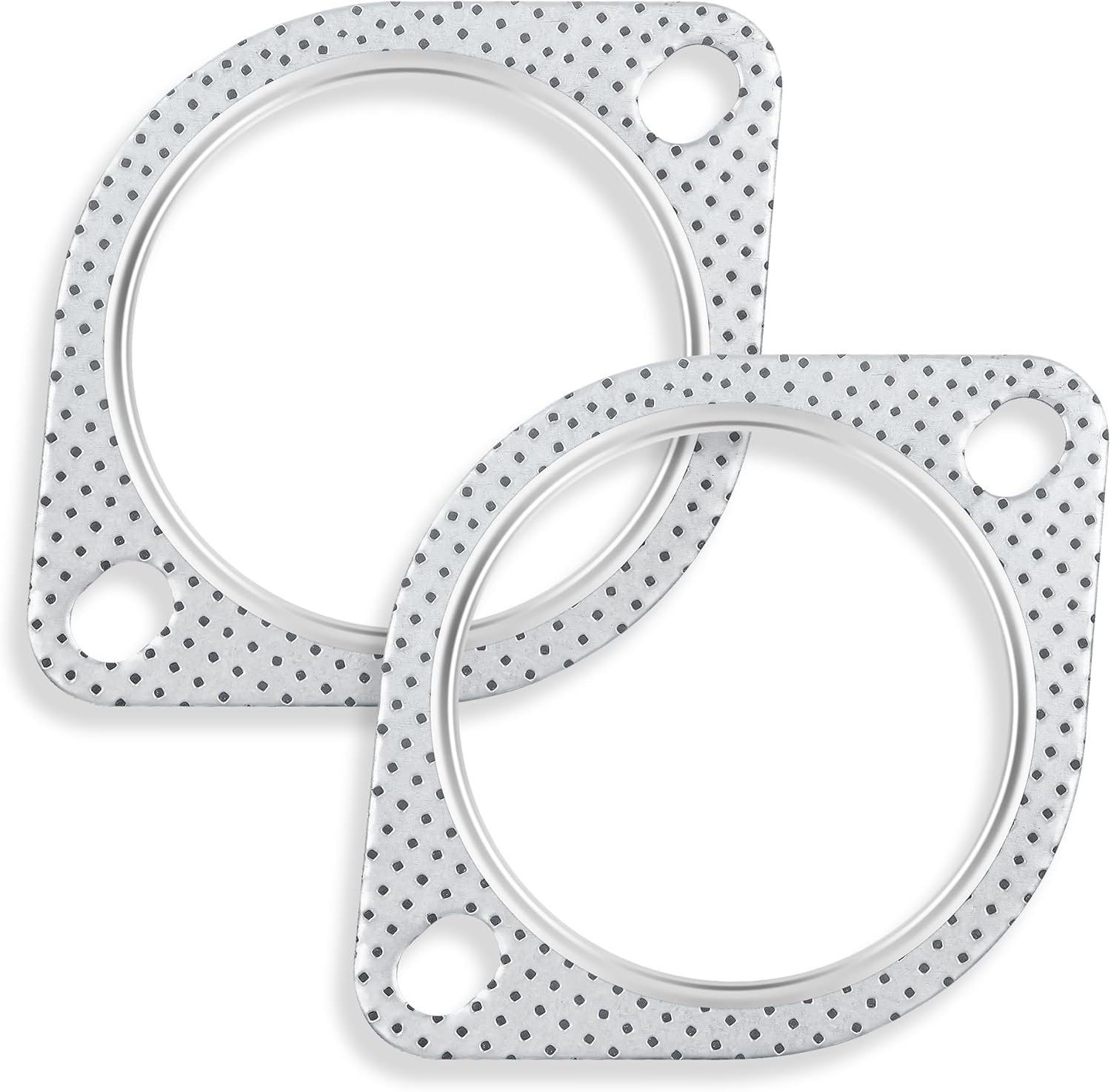 2 juntas de escape de coche de 3 pulgadas, kit de juntas de colector de escape de 2 pernos con material de junta, repuesto OEM #120-07610-0002,