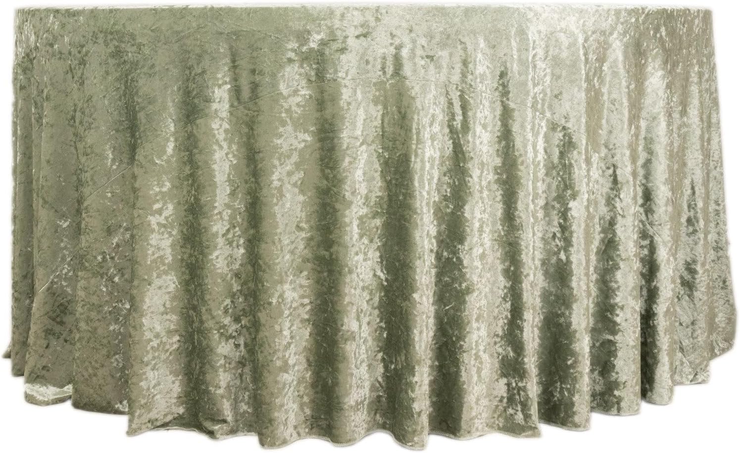 Efavormart – Mantel redondo de terciopelo triturado prémium de 120 pulgadas, color verde salvia