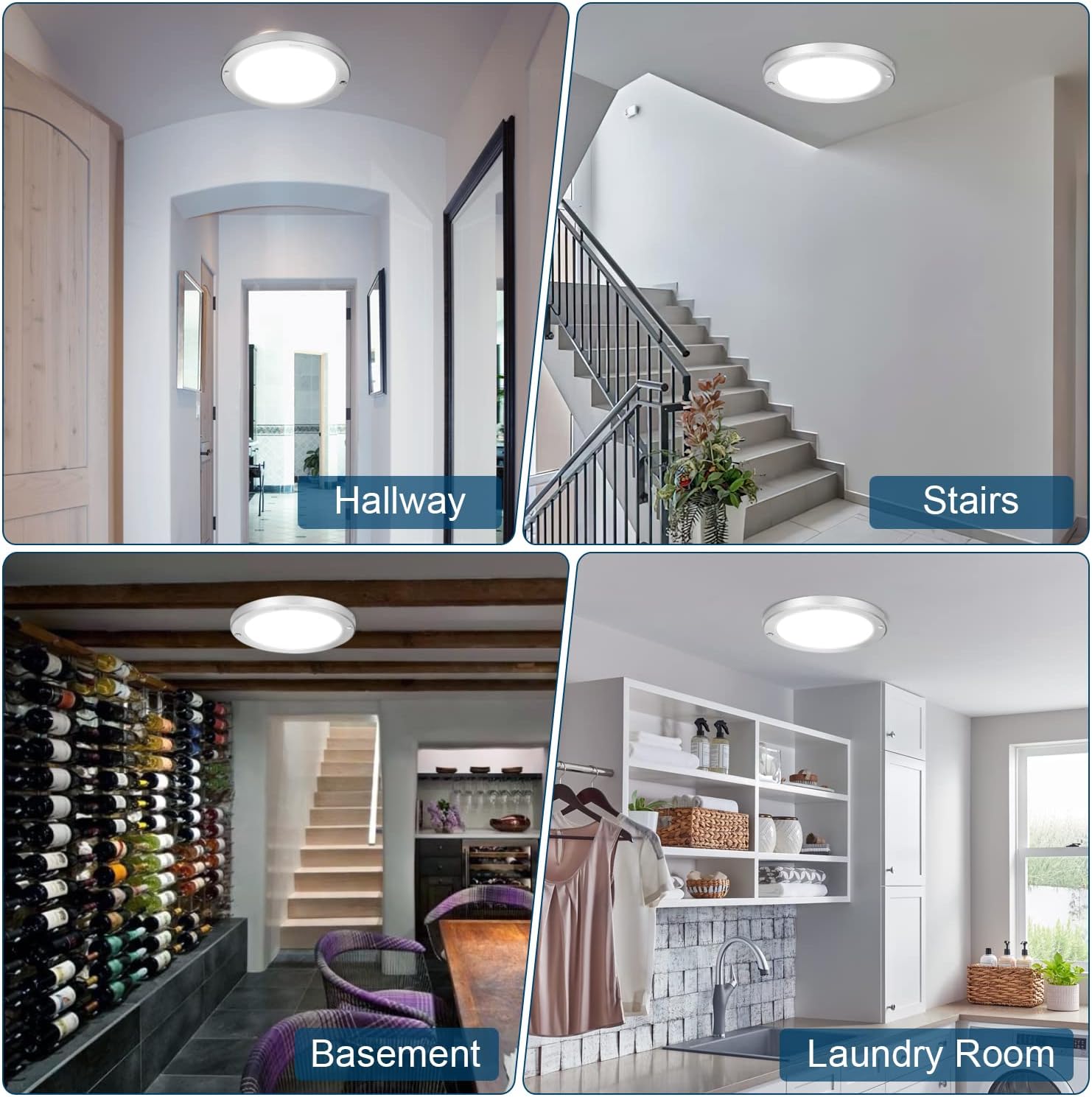 Youtob Lámpara de techo LED de montaje empotrado, ajustable de 10 W12 W18 W, plata cepillada, 3 colores, accesorio de iluminación redonda para