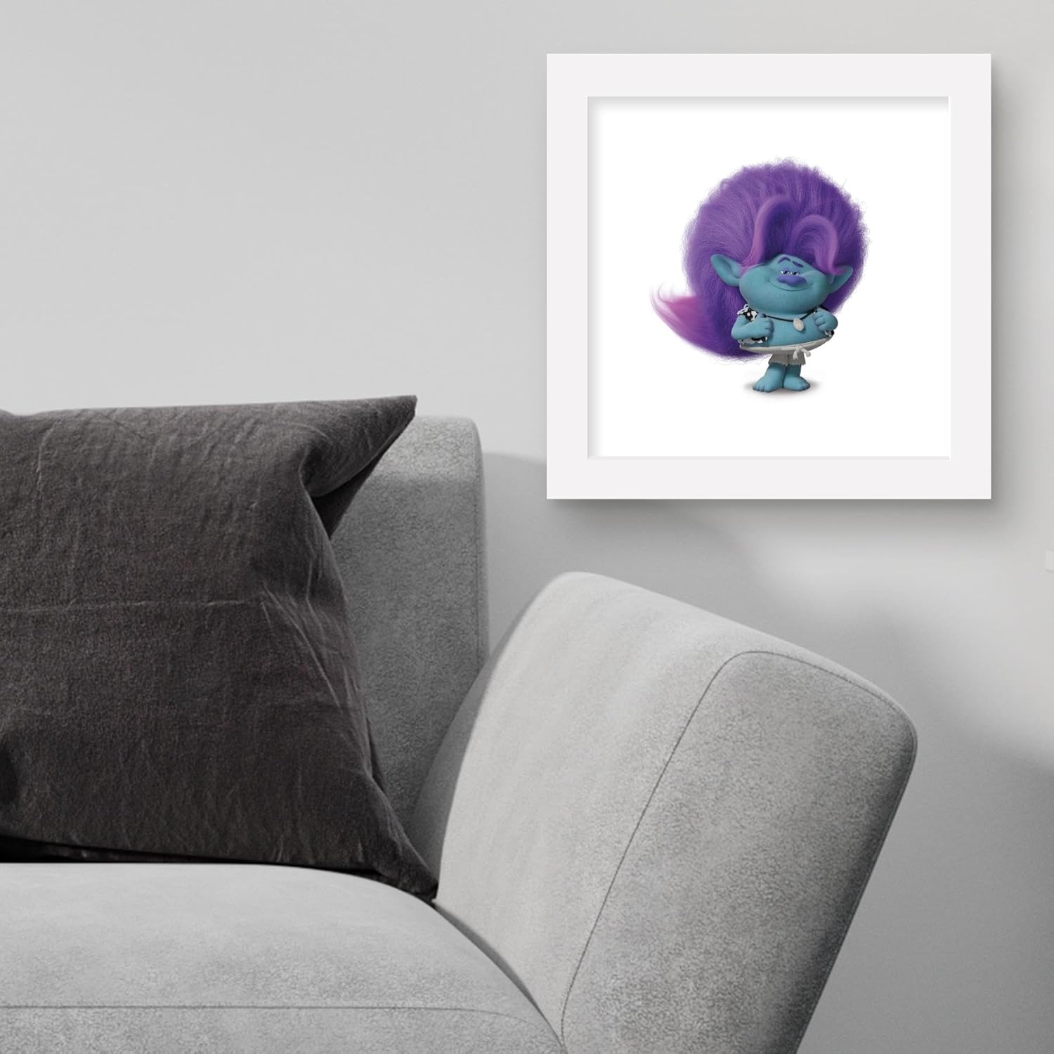 Trends International Gallery Pops Trolls Band Together – Póster de pared de Bruce, 12.00 x 12.00 pulgadas, versión de marco blanco