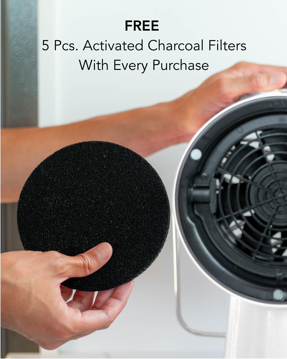 AirHood Campana extractora con cable  Extractor de cocina portátil con 5 filtros de aire de carbón activado y filtro de aceite de acero inoxidable