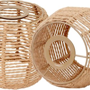 Pantalla de lámpara de ratán, reemplazo de pantalla de mimbre pequeña retro, 5.7 pulgadas de altura, 5.5 pulgadas de diámetro, pantalla tejida para Pantalla de lámpara de ratán, reemplazo de pantalla de mimbre pequeña retro, 5.7 pulgadas de altura, 5.5 pulgadas de diámetro, pantalla tejida para