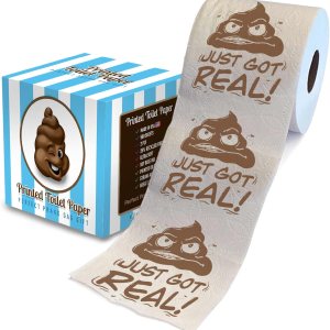 Poop Just Got Real – Papel higiénico impreso – Divertido rollo de papel higiénico para broma, sorpresa, decoración de baño, regalo novedoso para Poop Just Got Real – Papel higiénico impreso – Divertido rollo de papel higiénico para broma, sorpresa, decoración de baño, regalo novedoso para