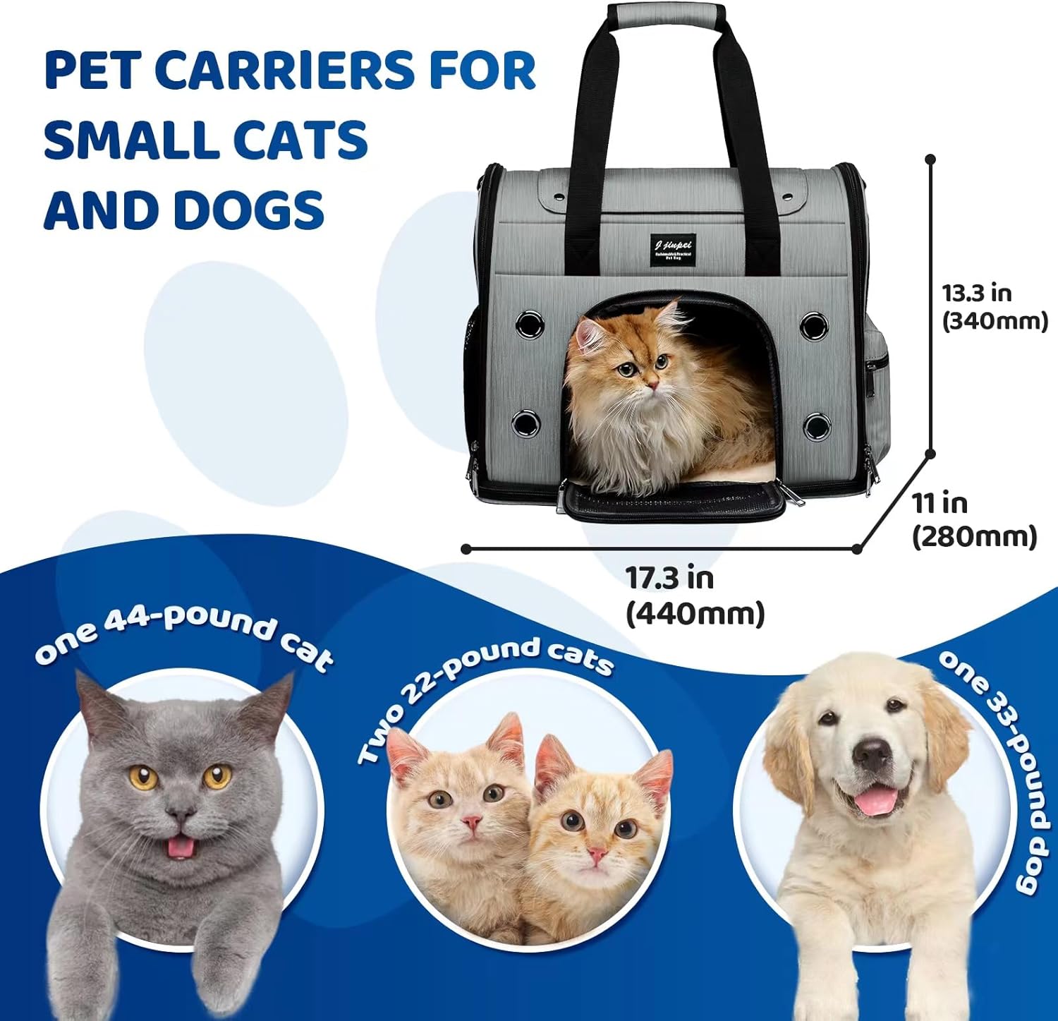 Transportador de perros y gatos con ruedas, bolsa plegable aprobada para mascotas aprobada por aerolíneas, transportador de viaje para mascotas con