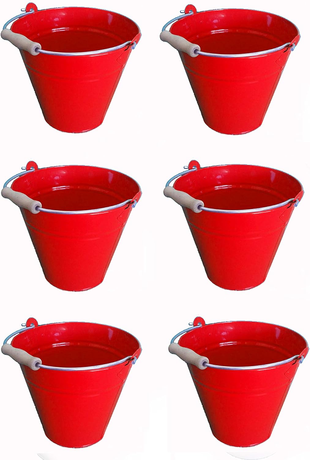 Cubos Metal, size7.7X 7.5″ 6Pack, elija su tamaño y color, Rojo