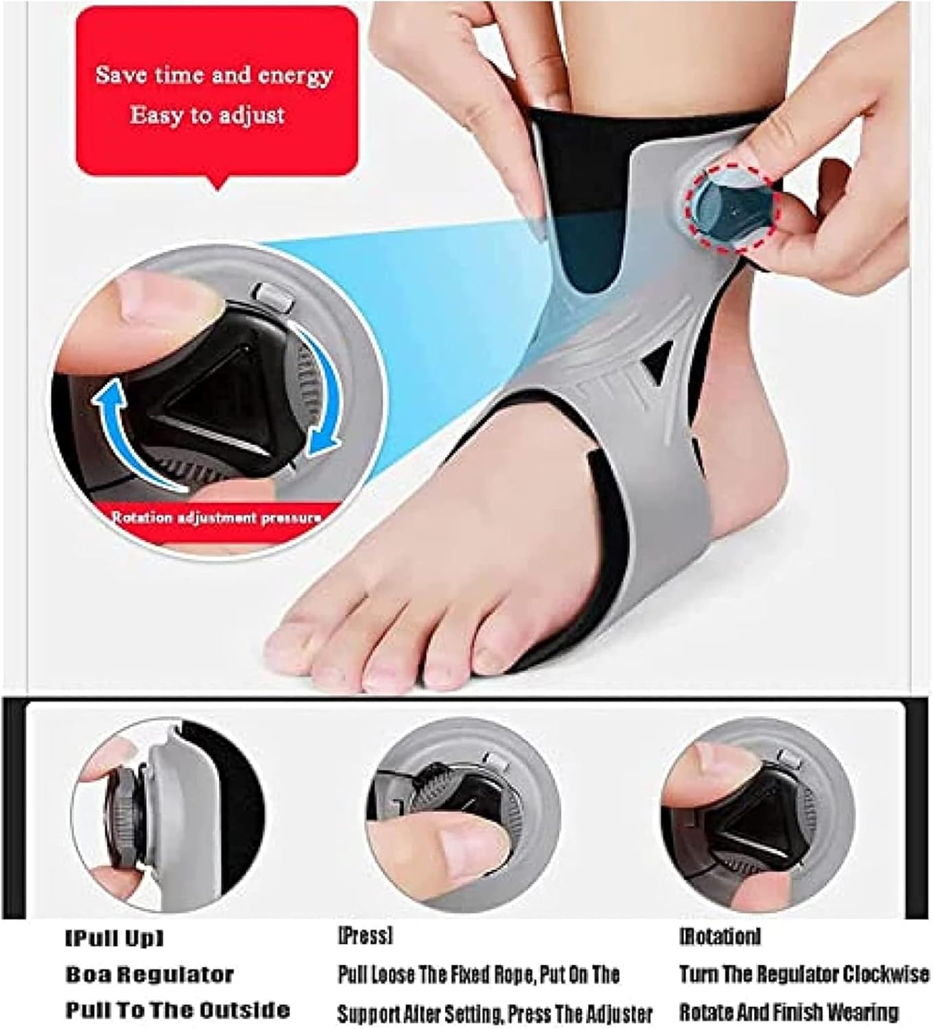 Soporte ortopédico de caída de pie, soporte de férula de ortesis de tobillo, corrector de tobillo ajustable para hemiplejía, zapatos de accidente